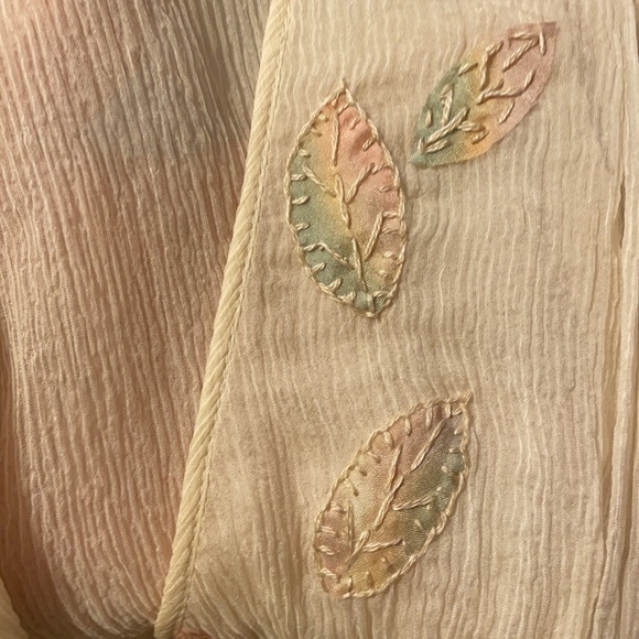 Rebecca Taylor 100% Silk Deep V-Neck Embellished Cream Shell/Tank/Blouse - Picture 12 of 12